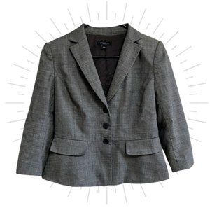 Ann Taylor Women's Fitted Gray Grey Wool Blend Fully Lined Button Blazer Size 6